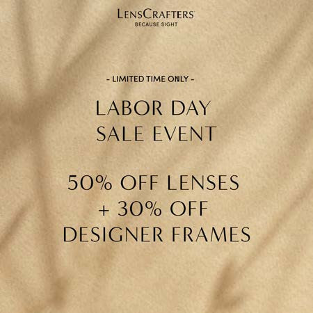 Sale fromLensCrafters: LABOR DAY SALE EVENT