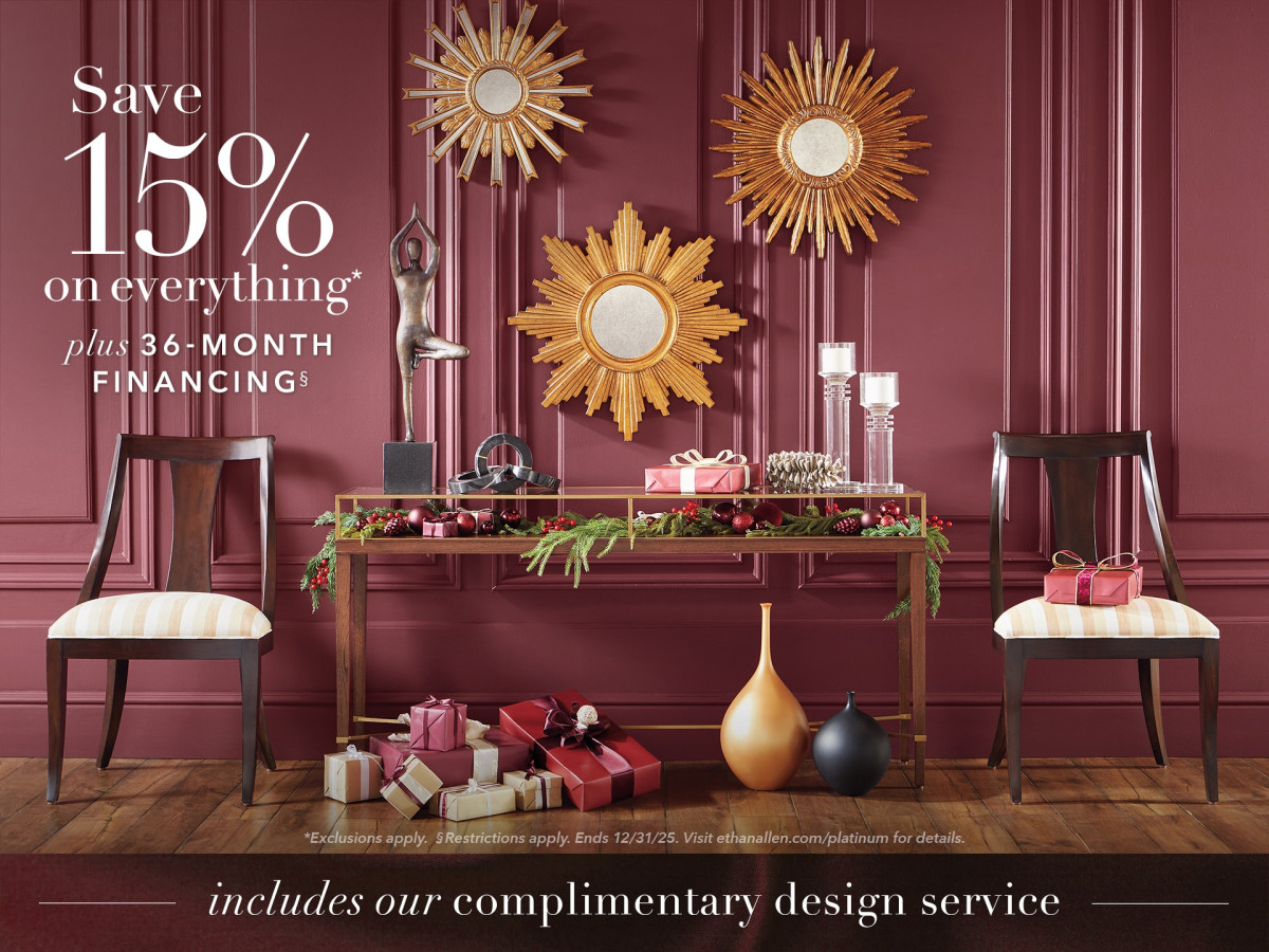Sale fromEthan Allen: HAPPY HOLIDAY SALE