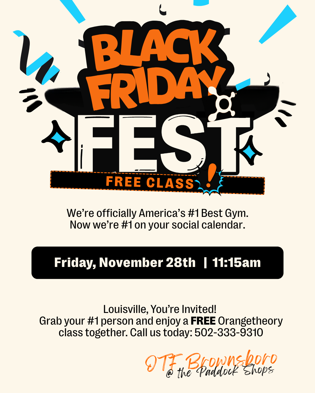 Sale fromOrangetheory Fitness: Black Friday Bash- Free Class 11/28