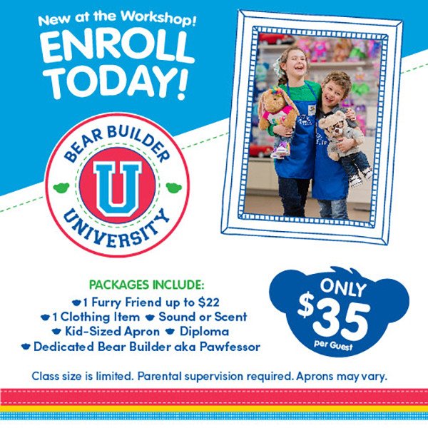 Sign up for Bear Builder University at Build-A-Bear Workshop