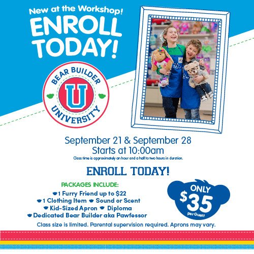 Sign up for Bear Builder University at Build-A-Bear Workshop