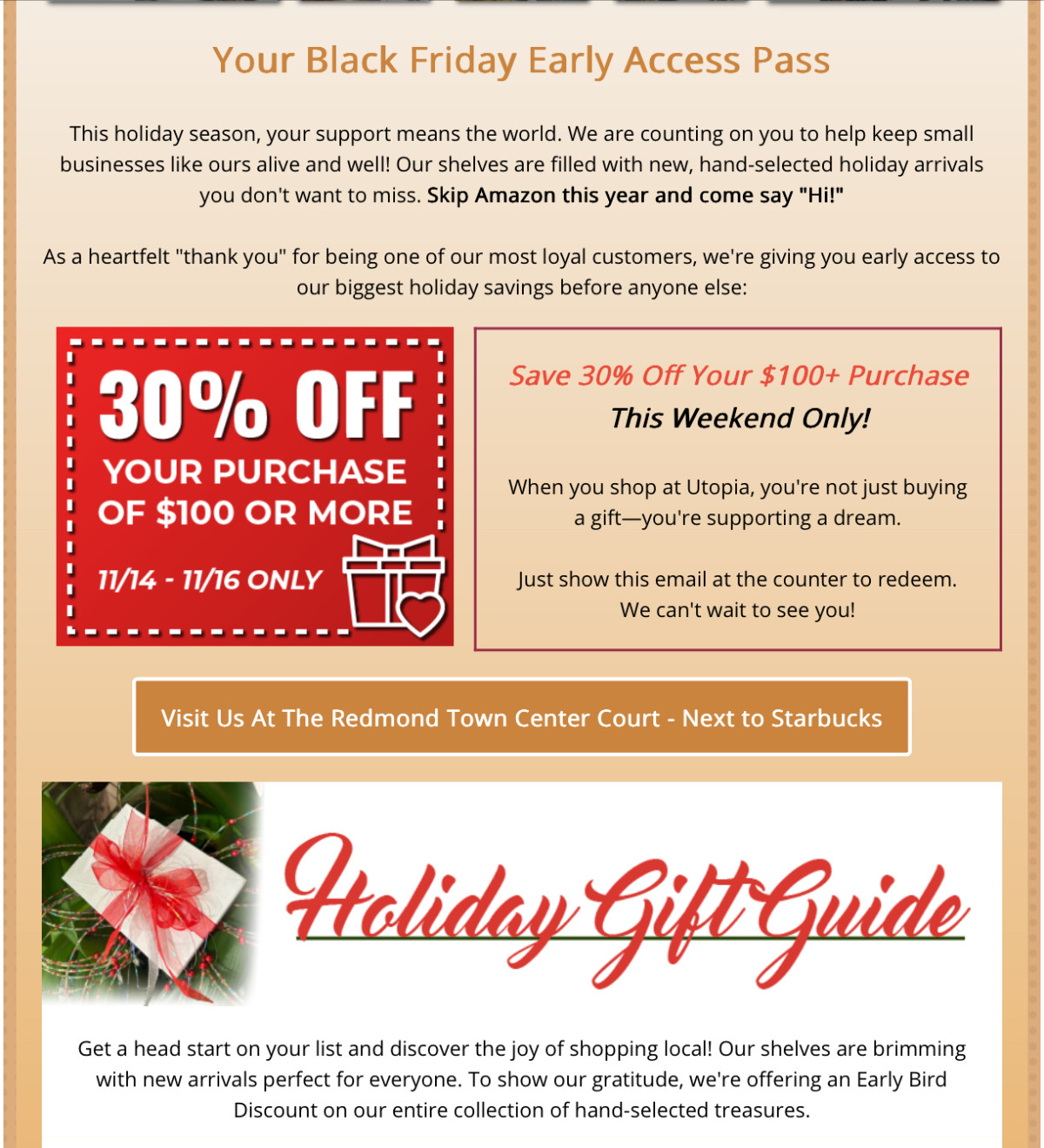 Sale fromUtopia: Early Holiday Sale!