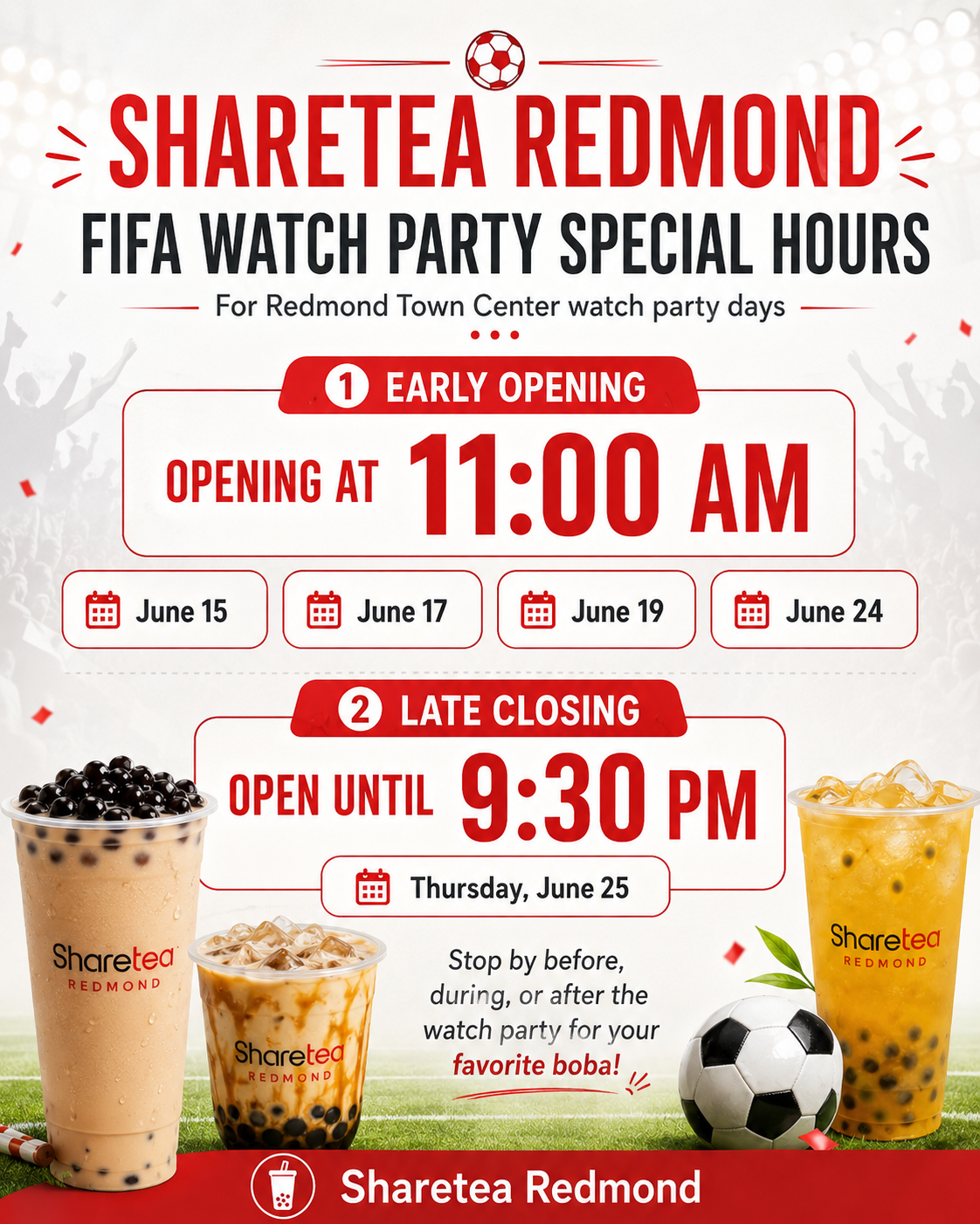 Sale fromSharetea: FIFA Party Special Hours - Sharetea
