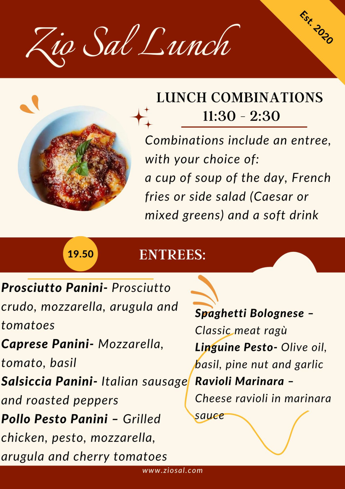 Sale fromZio Sal: Lunch Combinations