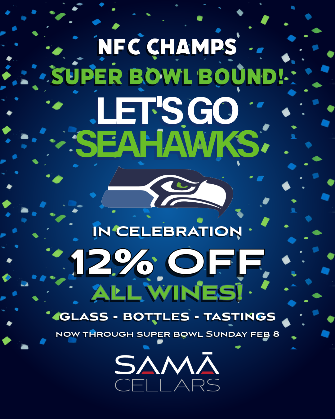 Sale fromSAMA CELLARS: Go Hawks!
