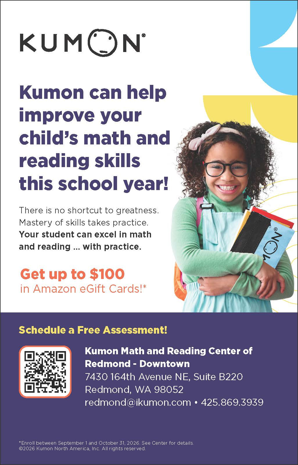Sale fromKumon of Redmond: Schedule a Free Assessment!