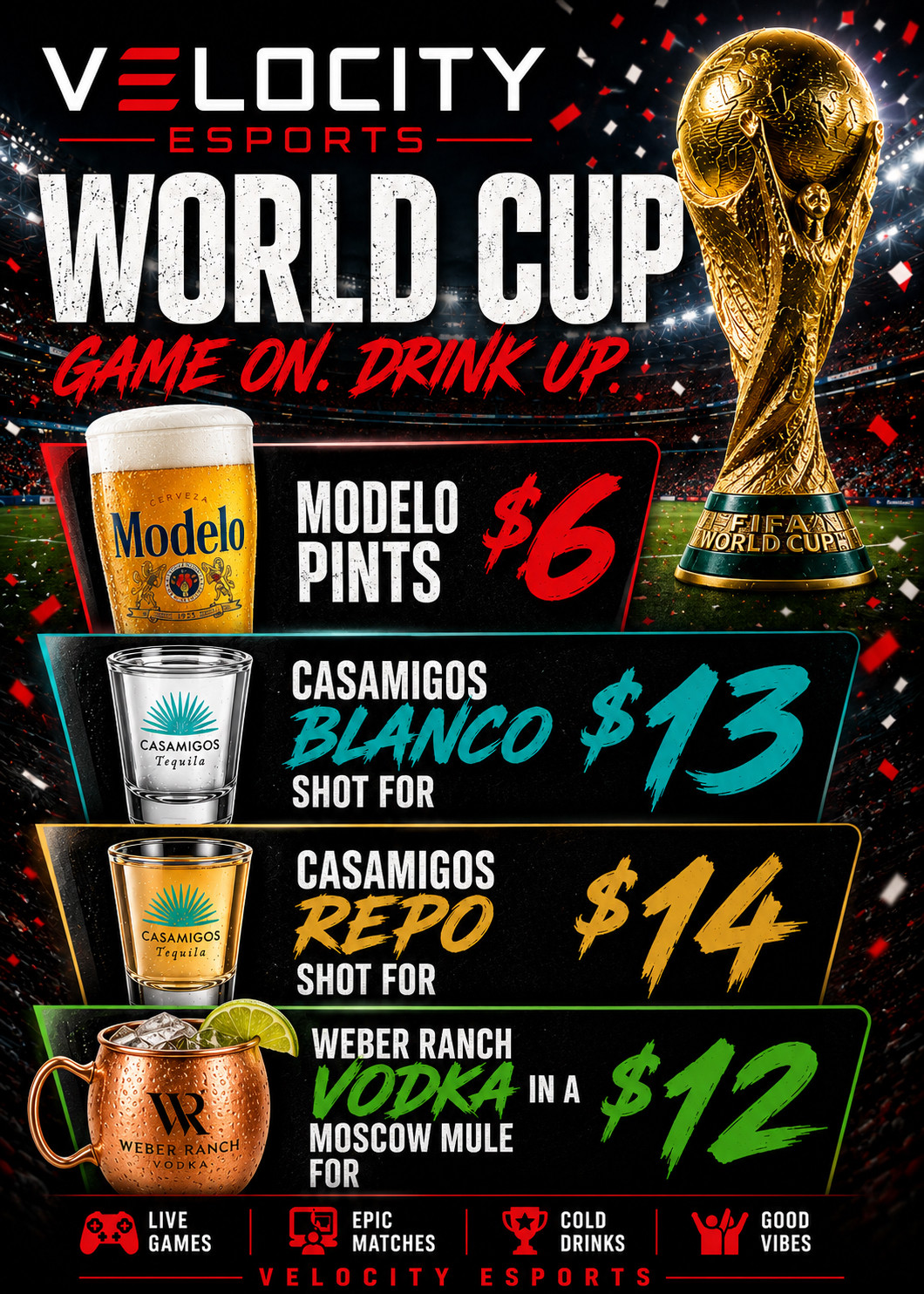 Sale fromVelocity Esports: World Cup Specials at Velocity Vegas