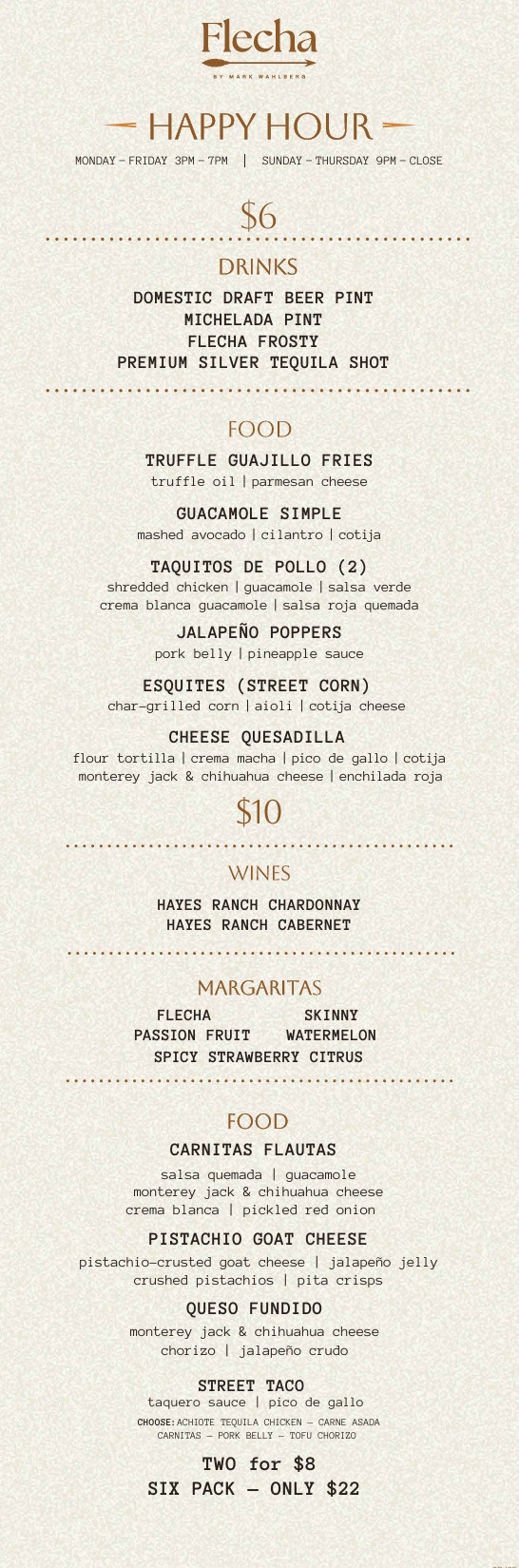Sale fromFlecha by Mark Wahlberg: Longer Happy Hour