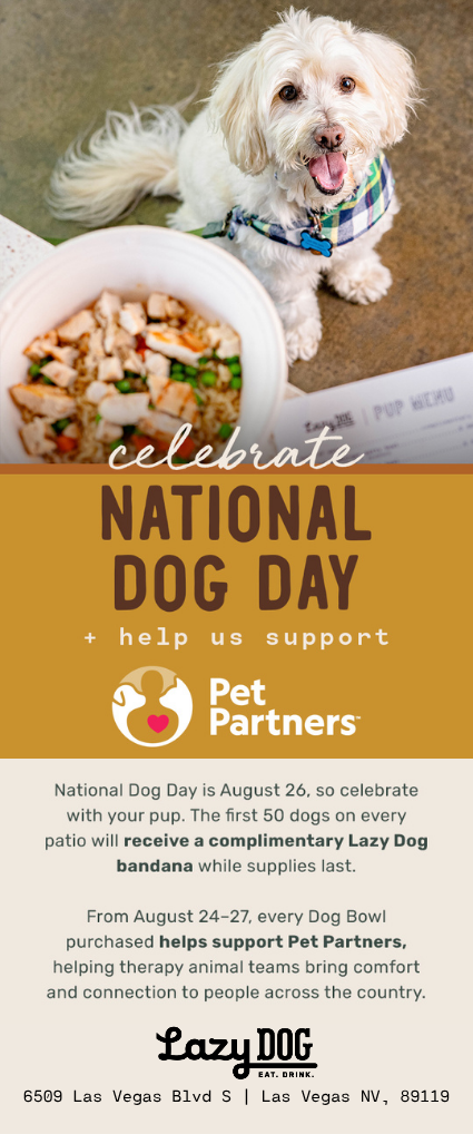 Sale fromLazy Dog Restaurant & Bar: Celebrate National Dog Day at Lazy Dog R