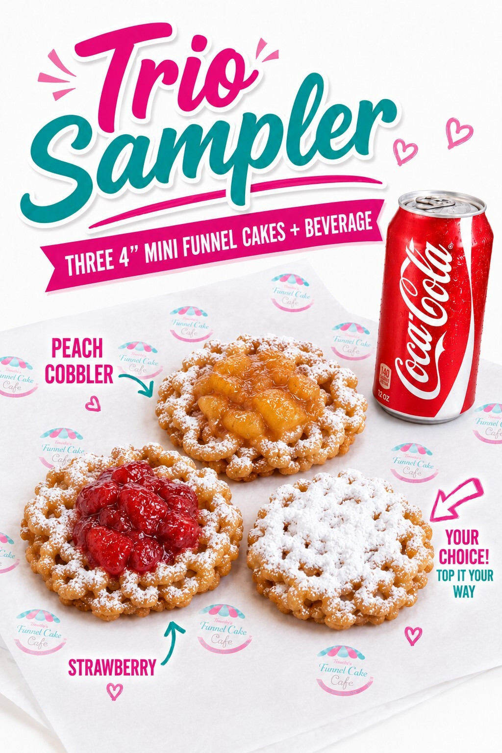 Sale fromBraud's Funnel Cake Café: Trio Sampler