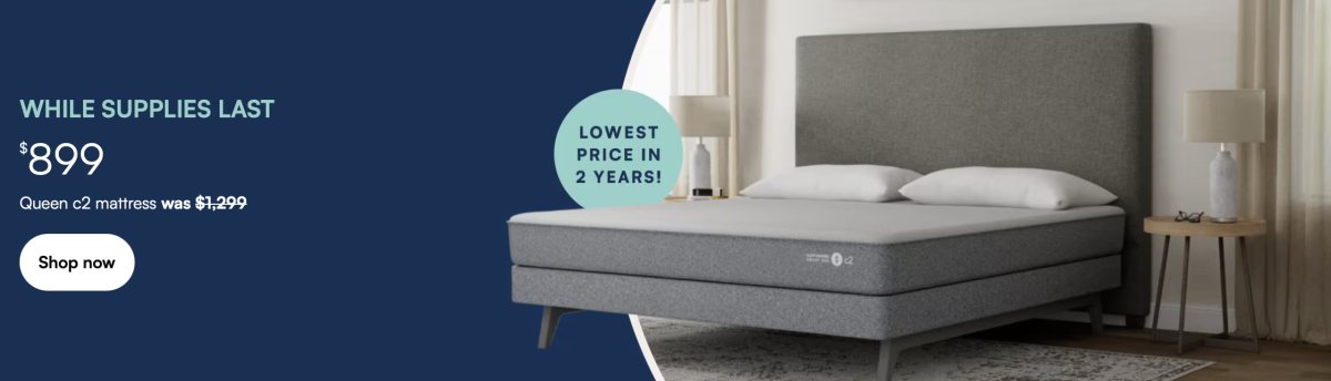 Sale fromSleep Number: Queen c2 smart bed $899