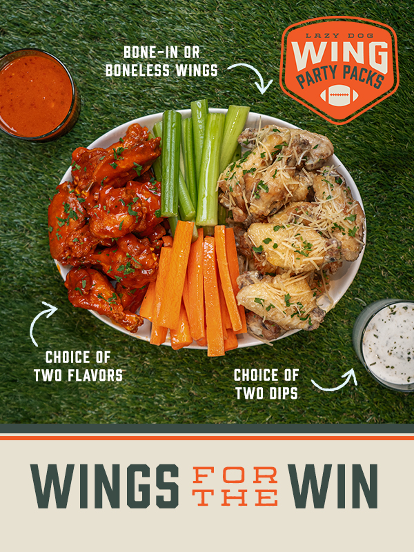 Sale fromLazy Dog Restaurant & Bar: Wings for the Win