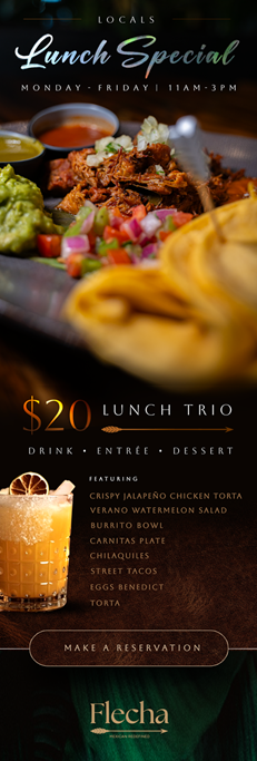 Sale fromFlecha by Mark Wahlberg: Lunch Specials