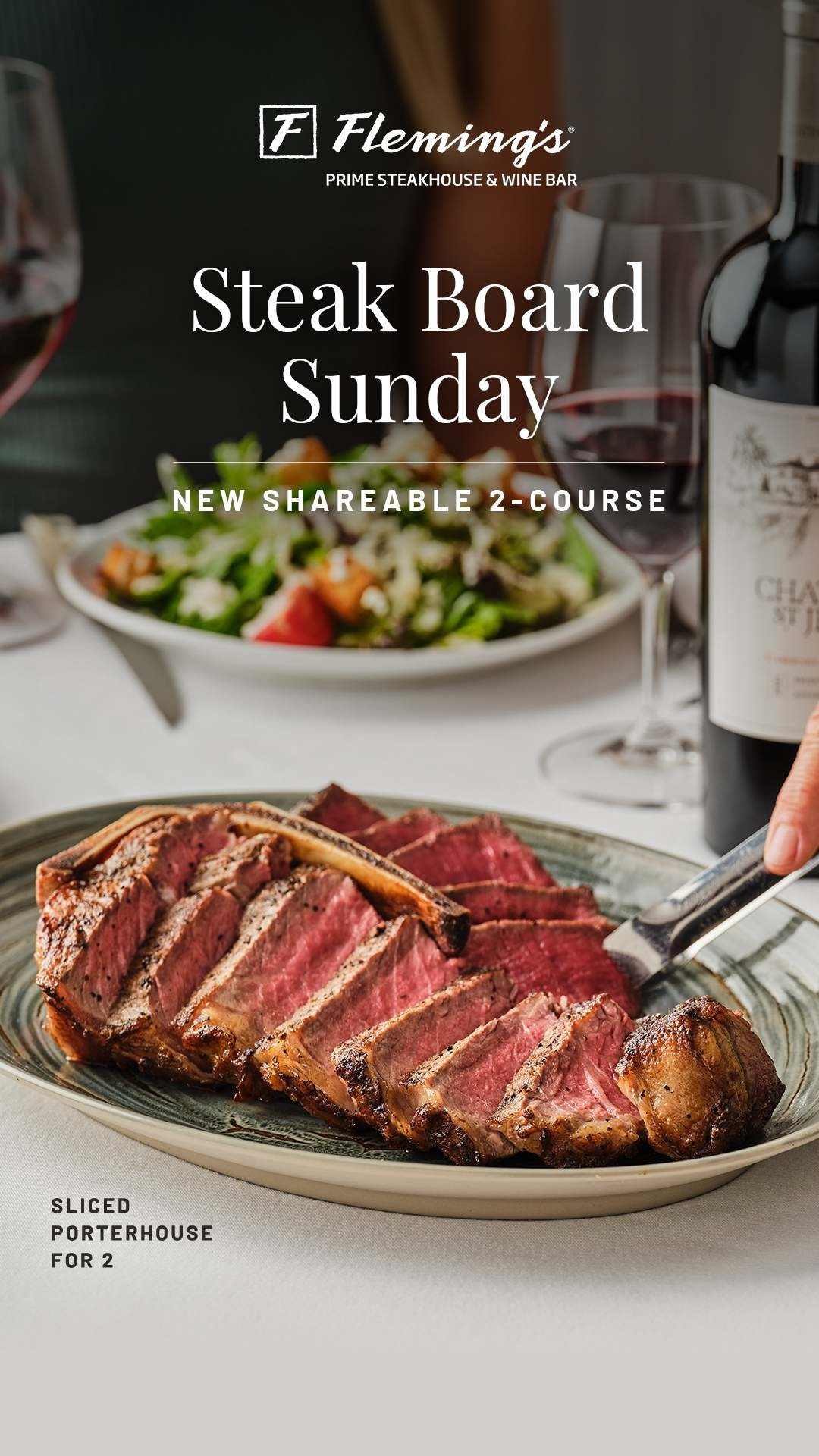 Sale fromFleming's Prime Steakhouse & Wine Bar: Steak Board Sunday!