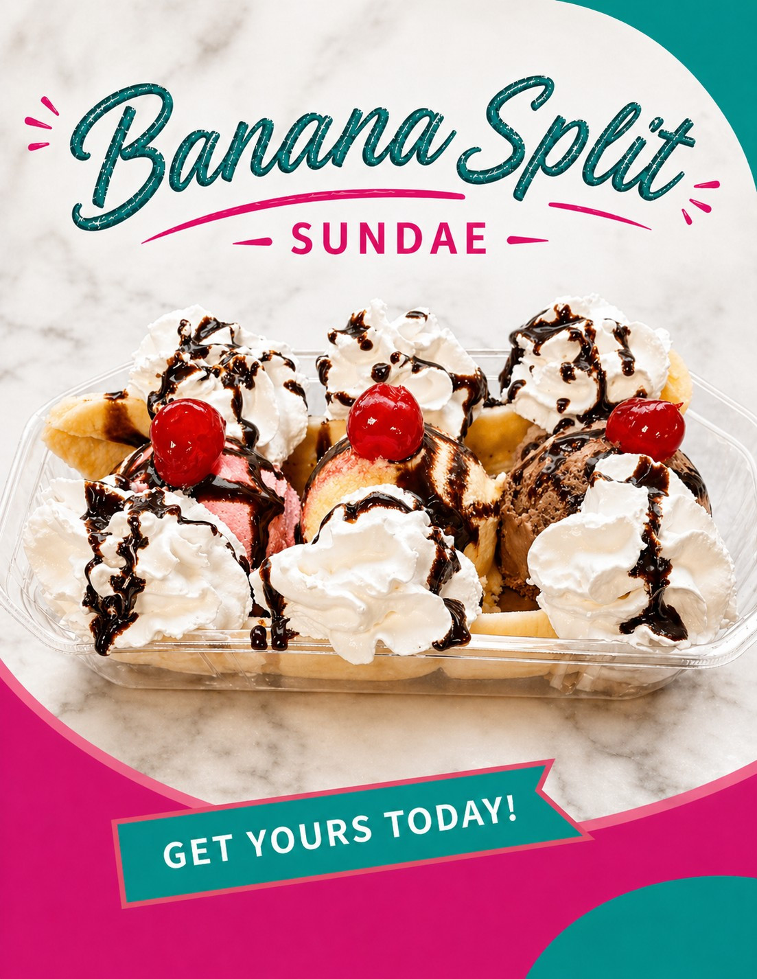 Sale fromBraud's Funnel Cake Café: Banana Split Sundaes at Braud's