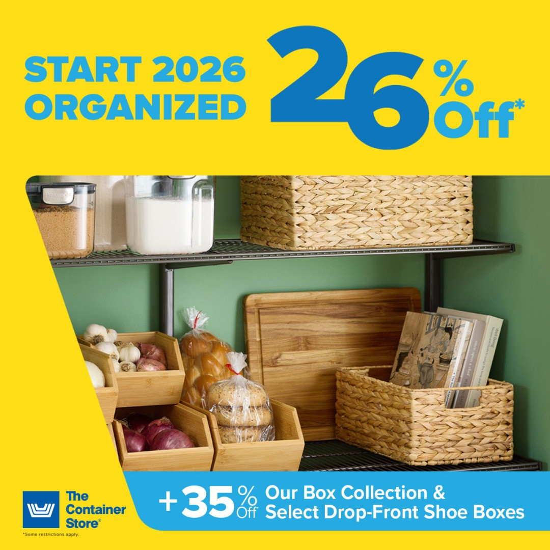 Sale fromThe Container Store: Start Off 2026 With 26% Off!