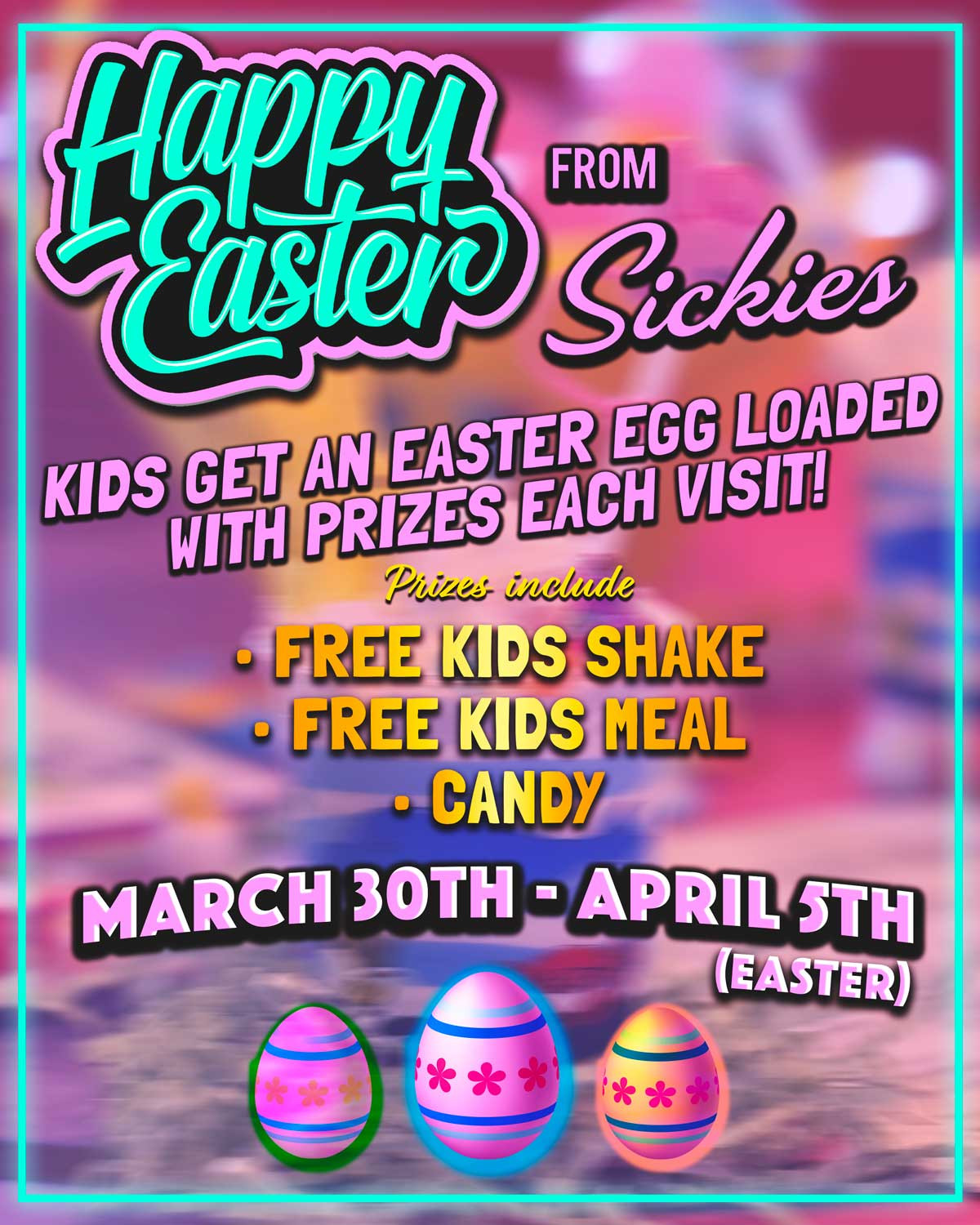 Sale fromSickies Garage Burgers & Brews: Happy Easter from Sickies