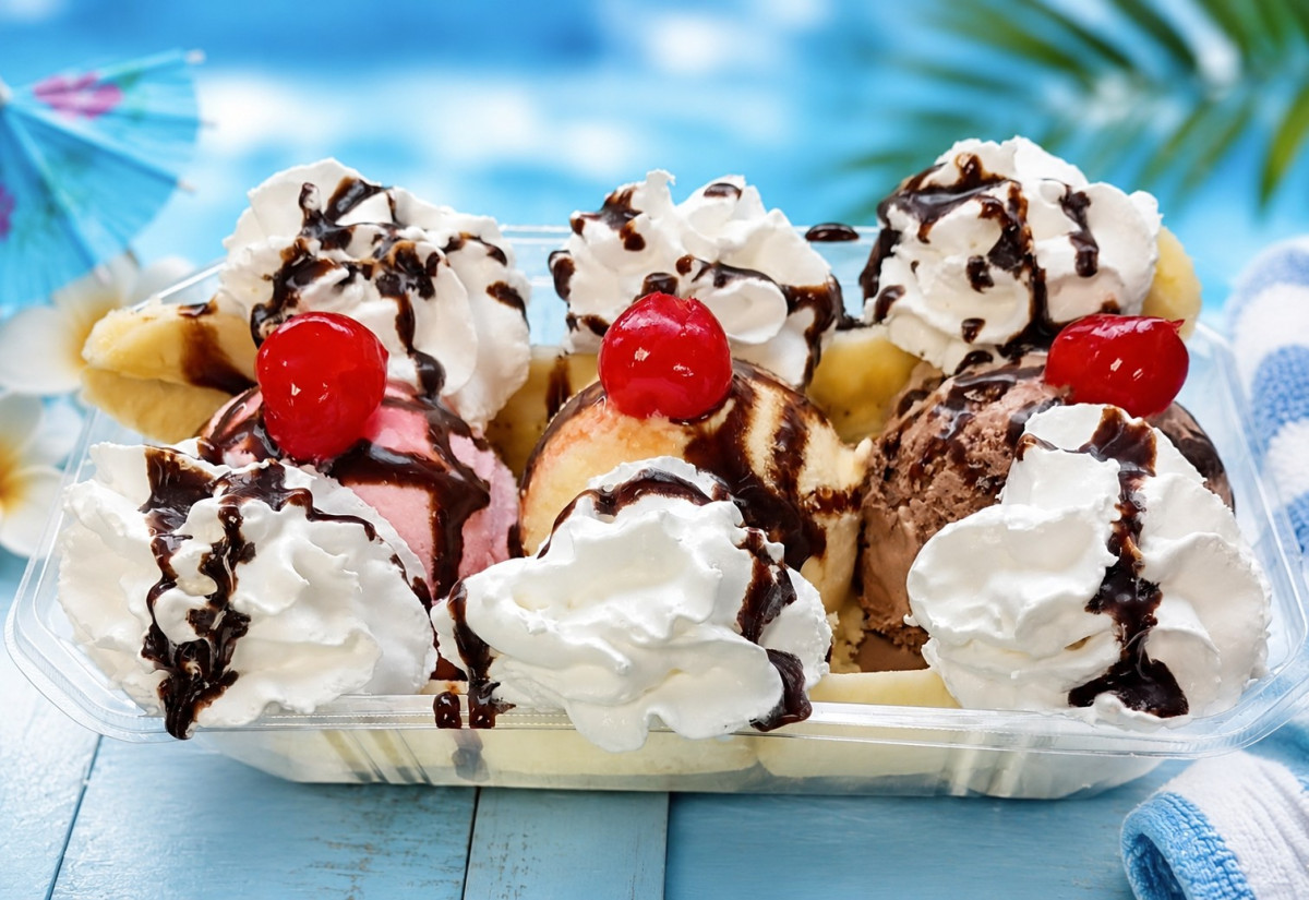 Sale fromBraud's Funnel Cake Café: Banana Split Sundaes