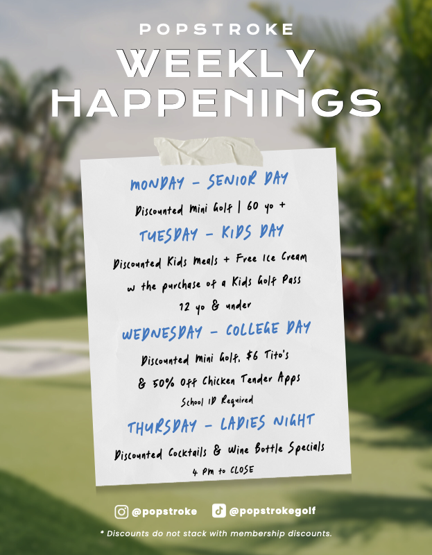 Sale fromPopStroke: PopStroke Las Vegas Weekly Happenings