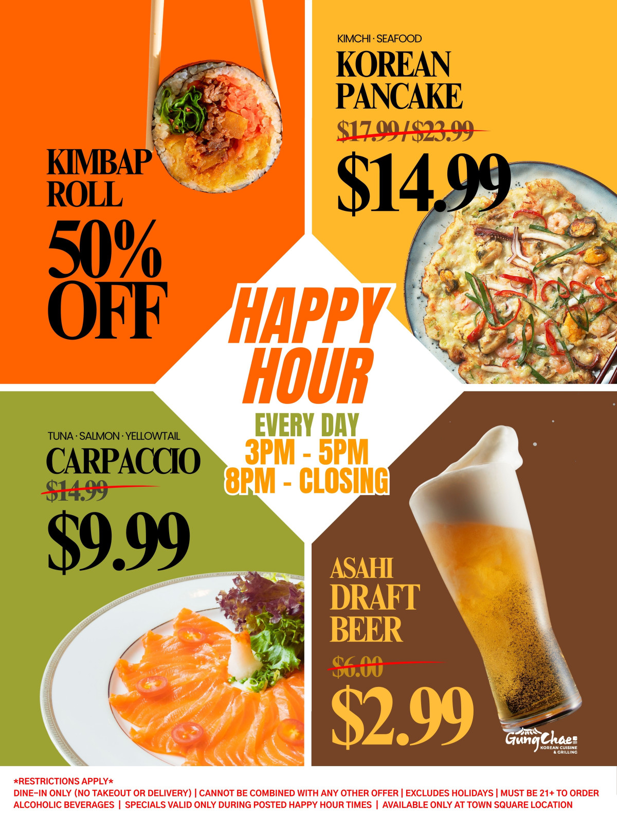 Sale fromGung Chae Korean Cuisine & Grilling: Gung Chae Happy Hour
