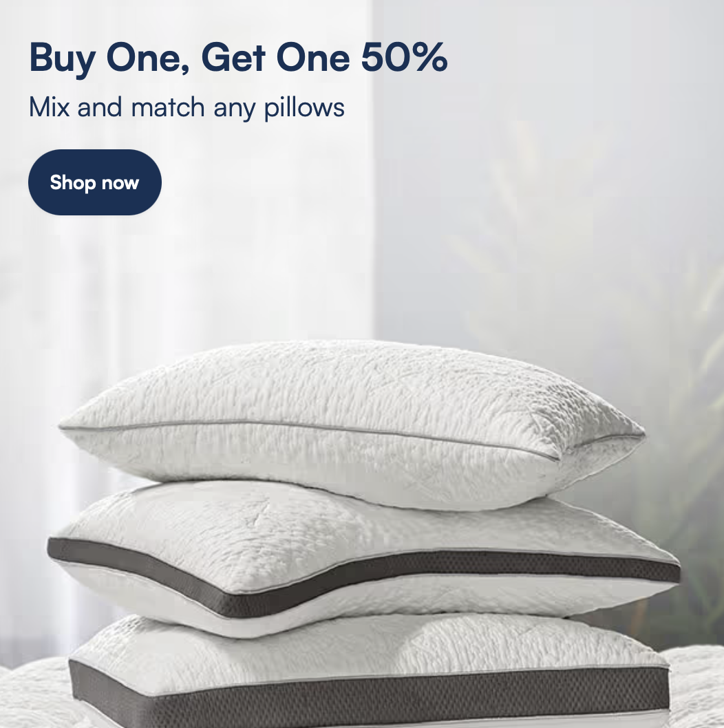 Sale fromSleep Number: Pillows buy One get one 50%
