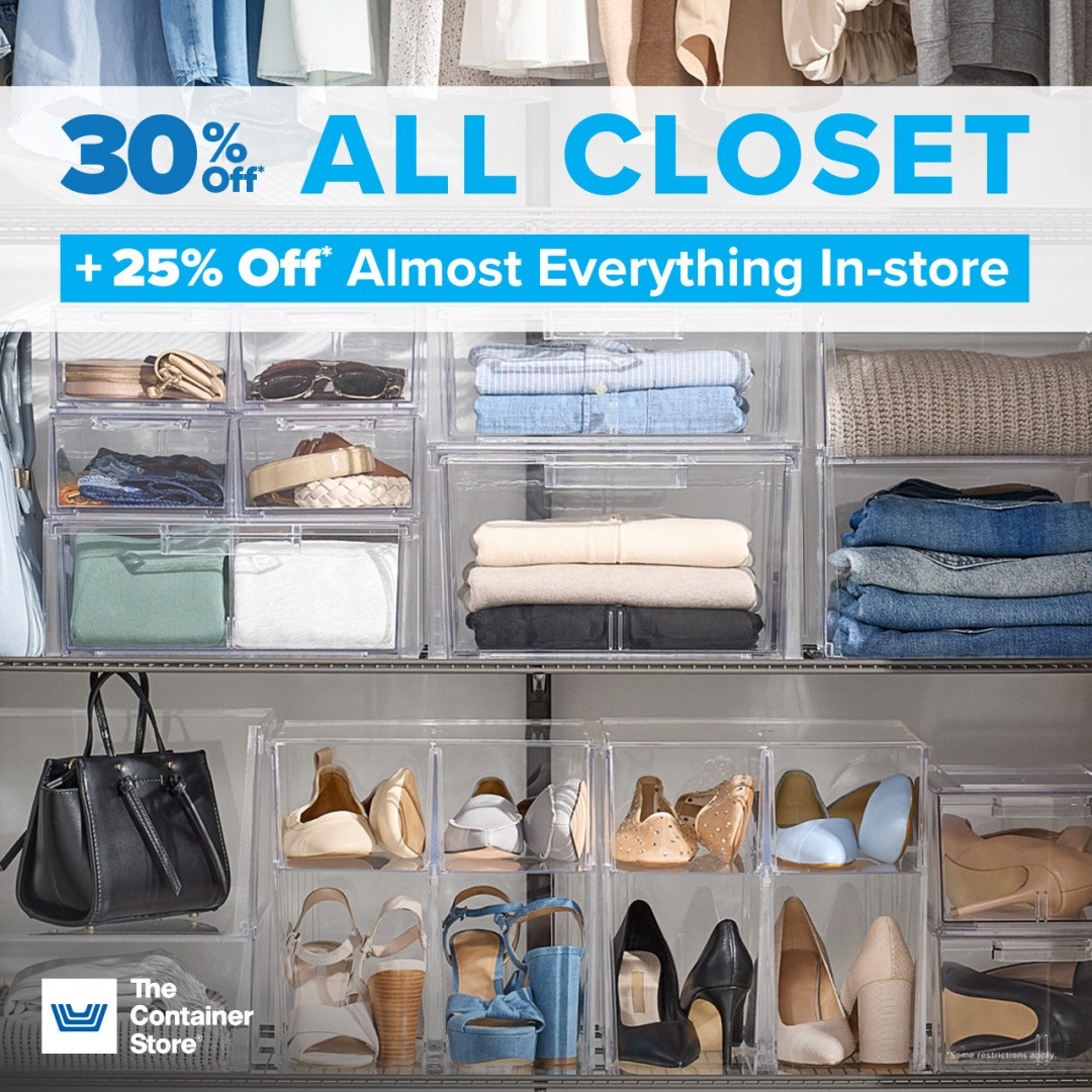 Sale fromThe Container Store: 30% off* Closet