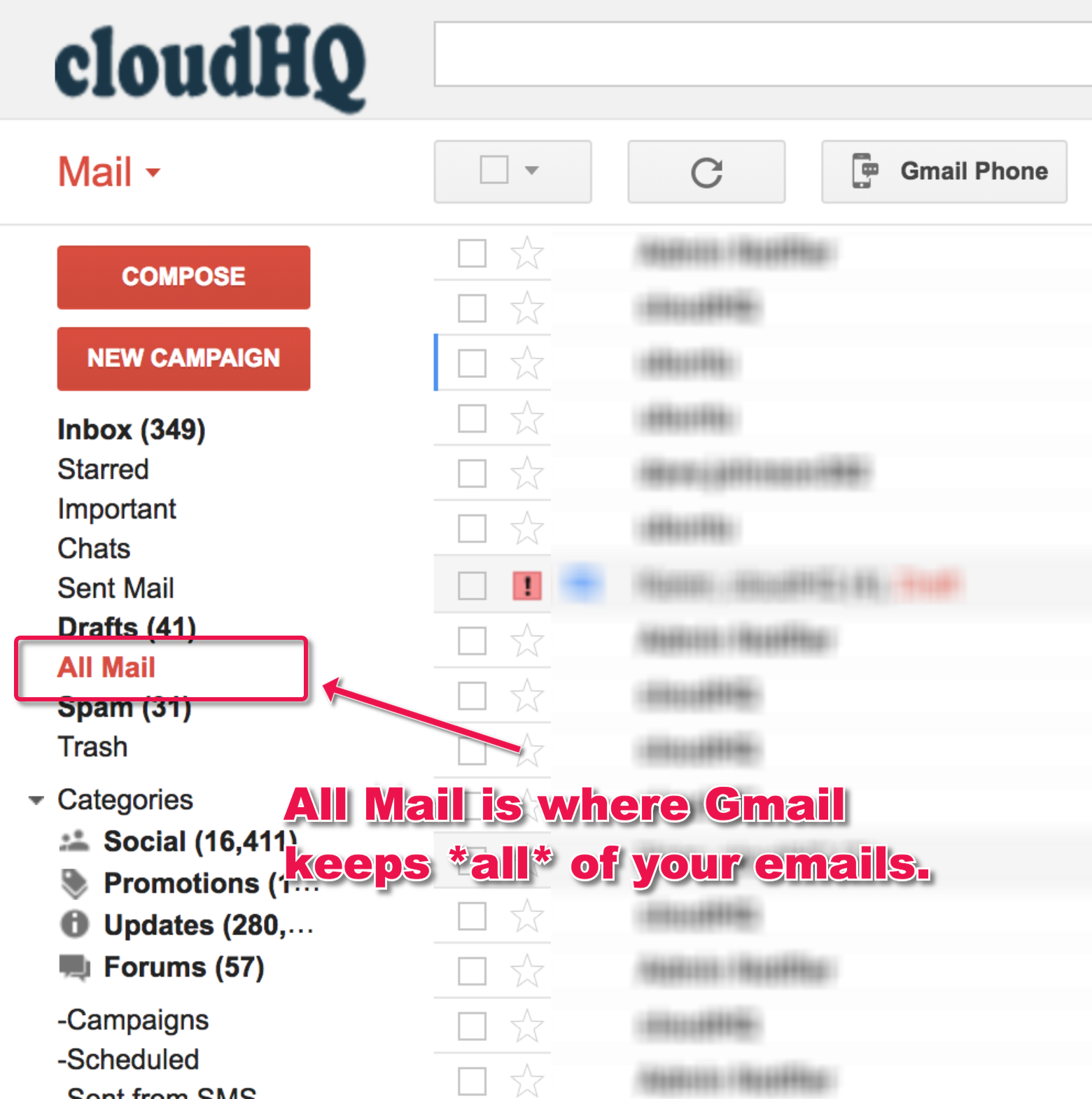 What Is Gmail All Mail And What Is Difference Between Inbox And All Mail Cloudhq Support