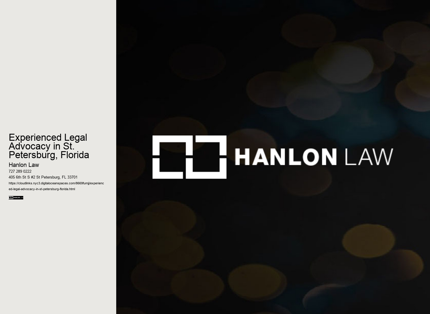 Experienced Legal Advocacy in St. Petersburg, Florida