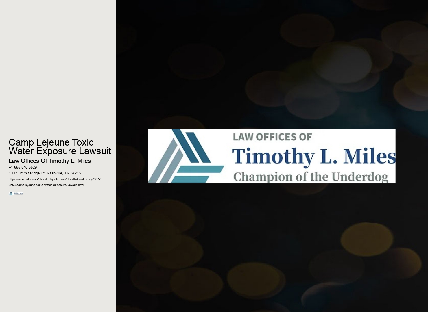 Camp Lejeune Toxic Water Exposure Lawsuit