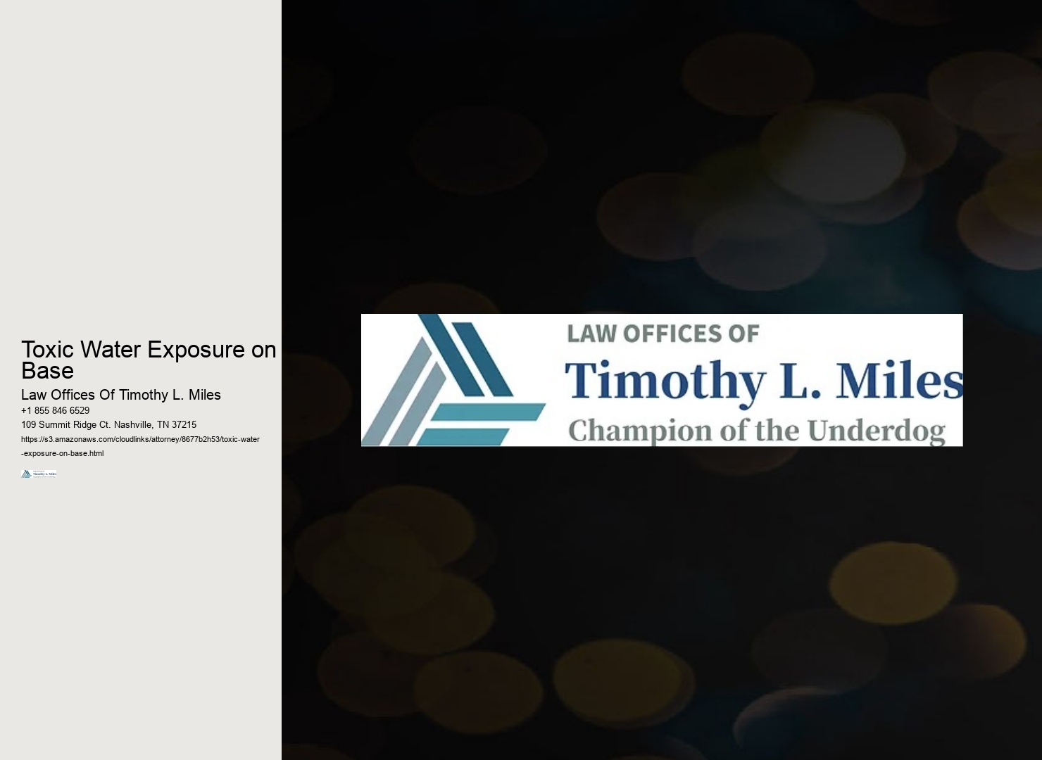 Toxic Water Exposure on Base