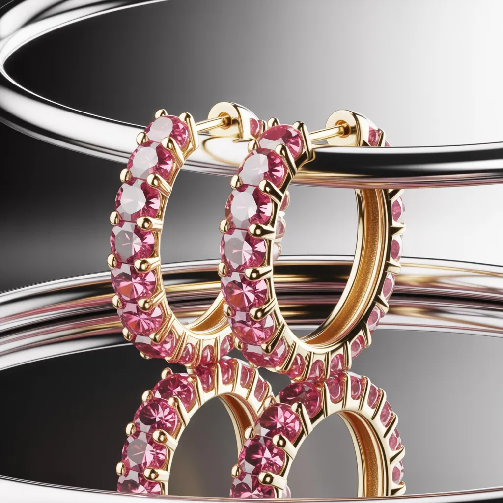 Elegant Drop Pink Diamond Earrings