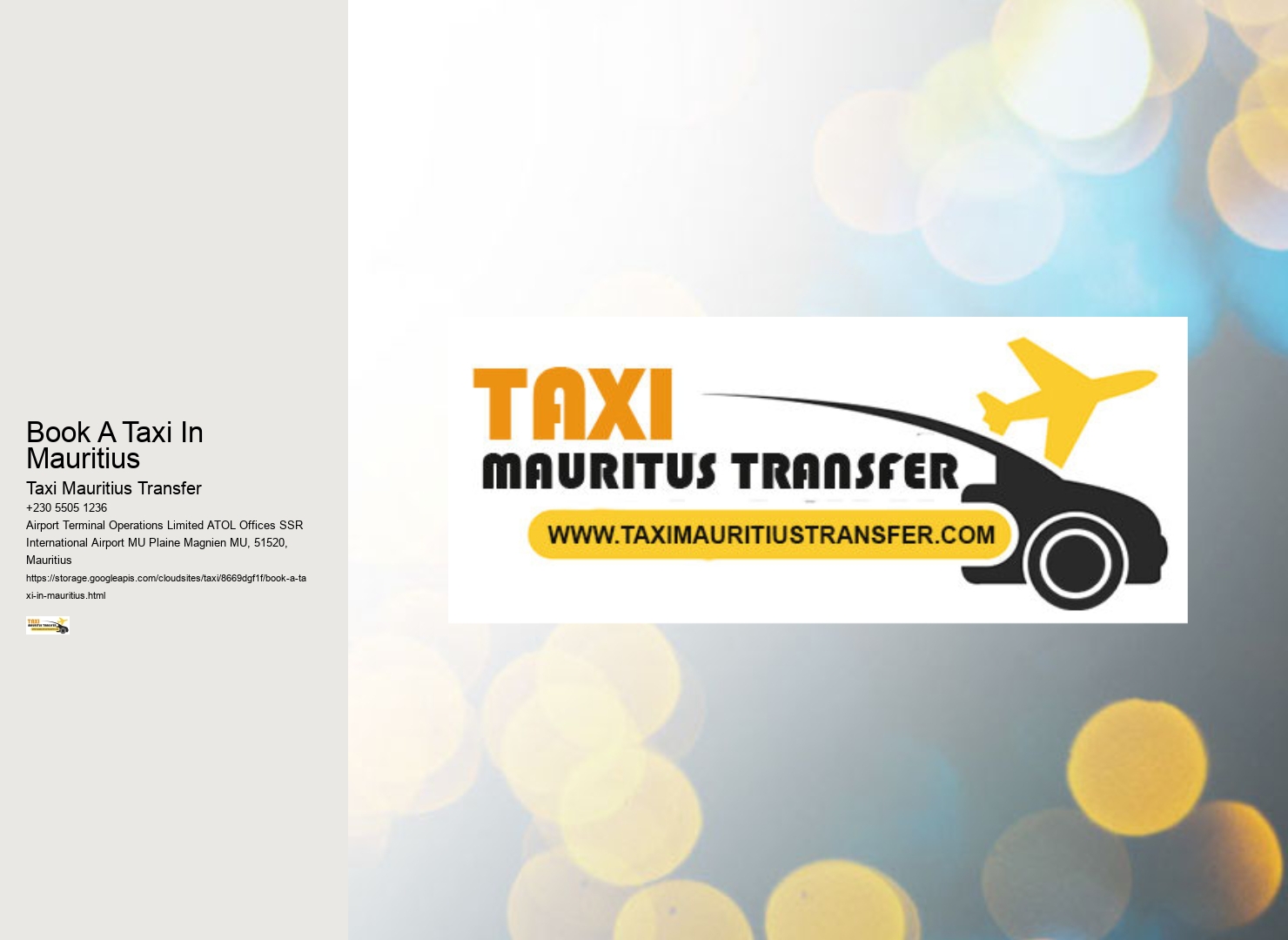Book A Taxi In Mauritius