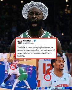 Players are now safe from Jaylen Brown's hairline 😭