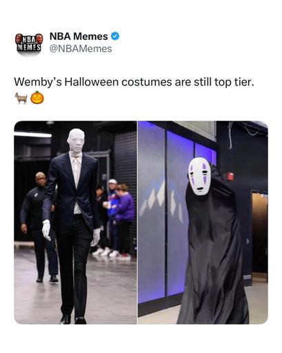 It should be law that Wemby plays on Halloween every year π