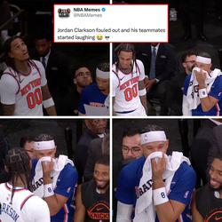 Josh Hart couldn't help himself 😂

#knicks #nbamemes