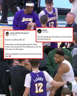 No one's getting in between Giannis and the game-ball.