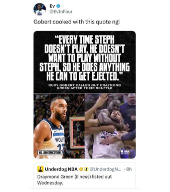 Draymond was ruled out again tonight after Steph sat out🤔