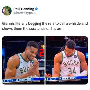 No blood, no foul. 😭

#giannisantetokounmpo #nbamemes