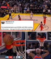 The rim activated self-defense mode 😂

#shaigilgeousalexander #nbamemes