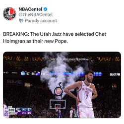 Pope Chet 😂
#chetholmgren #nbamemes