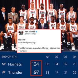 The defending champs got fried at home by the Hornets. π€―
#hornets #thunder #nbamemes