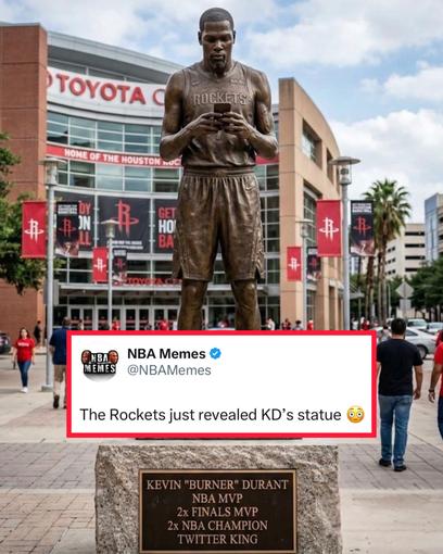 Kevin Durant’s statue is still texting 😭