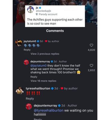 Tyrese Haliburton, Dejounte Murray and Jayson Tatum repping each other!