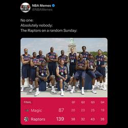Raptors torched the Magic for a 51-point lead ๐ฅ
#raptors #nbamemes