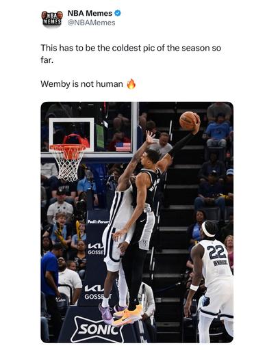 It’s impossible to stop Wemby on a dunk 😂