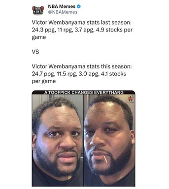 Shoutout Wemby though man. Having a hell of a year!