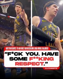 A Thunder fan took it too far with his heckling after Luka's injury and Austin Reaves called him out. Watch the intense NSFW interaction between Reaves and out-of-pocket OKC fan: Video in bio