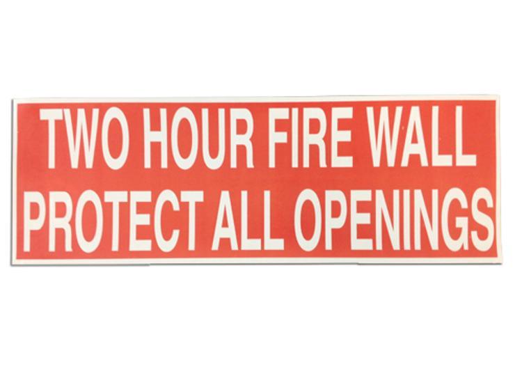 Two Hour Fire Wall Warning Label at Commonwealth Building Materials, Inc.