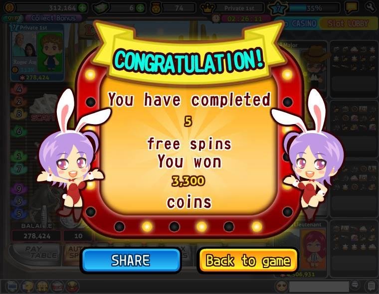 Roger August played the "Wild West" Free spin and won 3,300 coins in Let's Vegas! Come to join now!