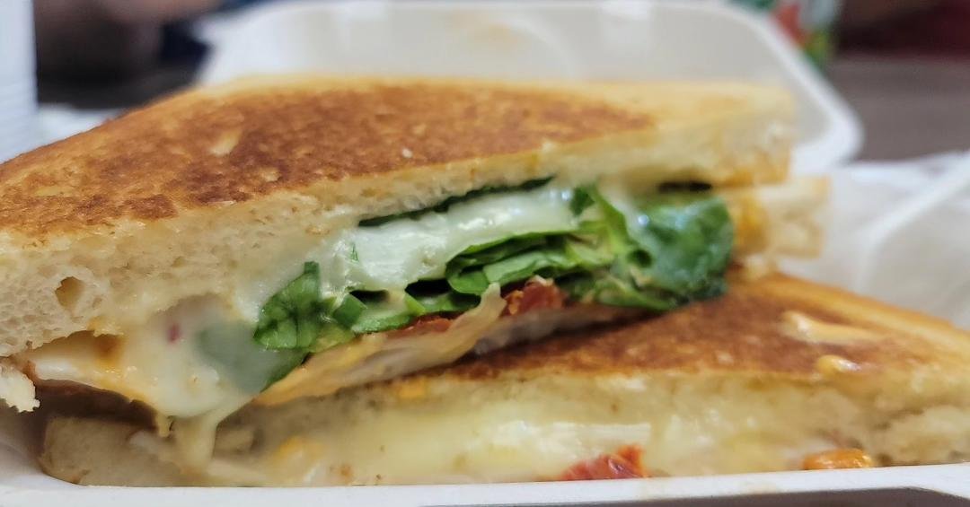 This week's lunch spot with the boys.
Spicy Turkey Grilled Cheese...yum!